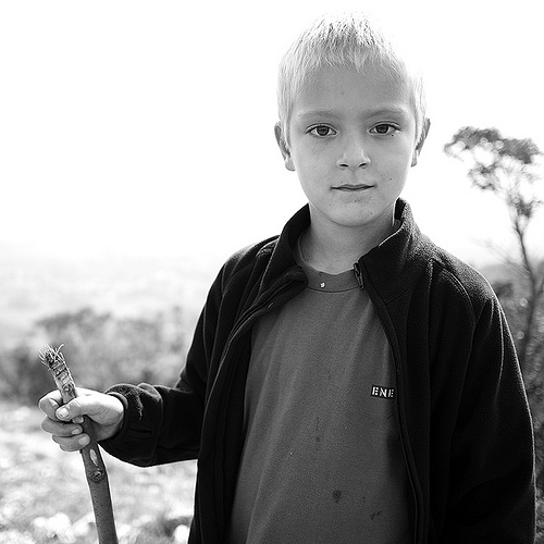 Young hiker on the summit