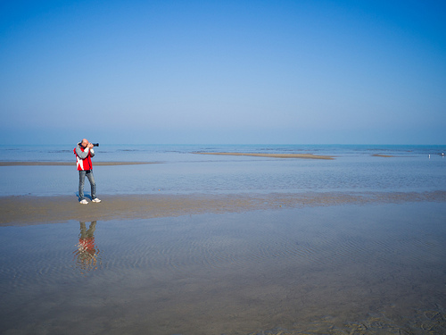 Photographer in red